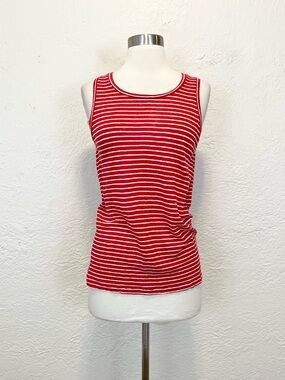 Vineyard Vines Tank Top Linen Red White Striped Small S